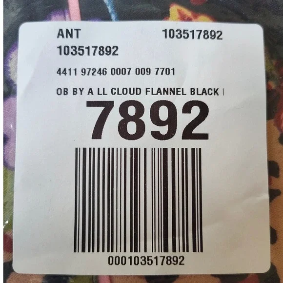 Anthropologie By All Cloud Flannel Black Pattern 1X New With Tags - Picture 3 of 4